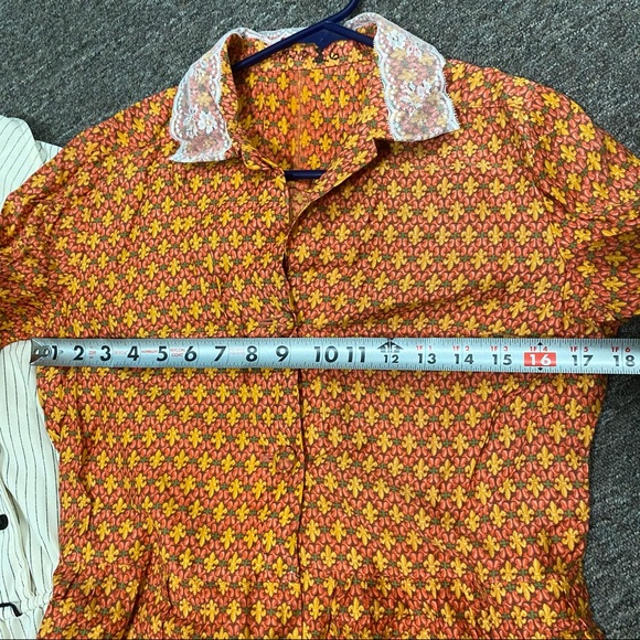 SOLD! 5❤️TRUE Vintage dress.small.medium.large orange white blue short - Picture 8 of 12